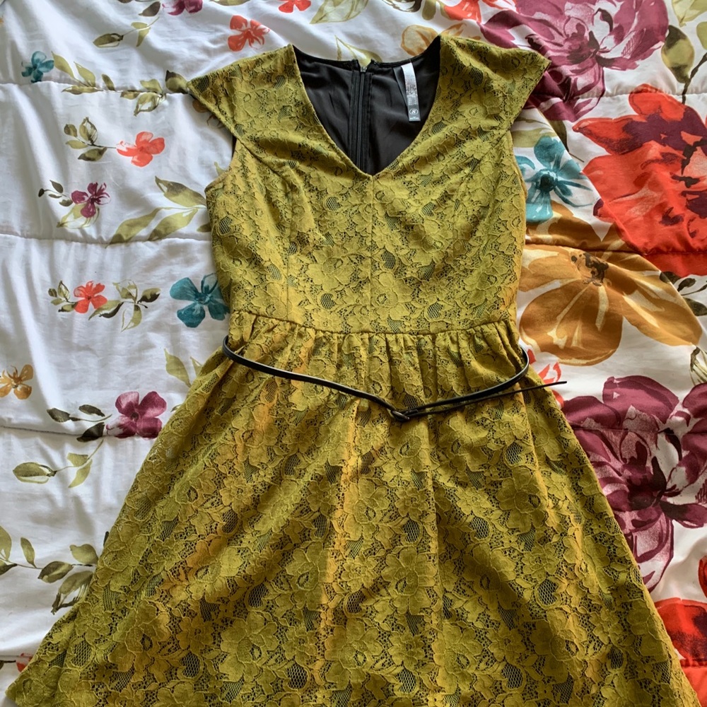 Kensie Floral Fit and Flare Lace Dress
